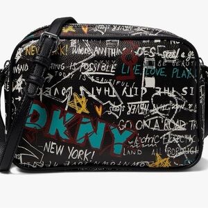 DKNY Graffiti Crossbody Bag - Black and Red